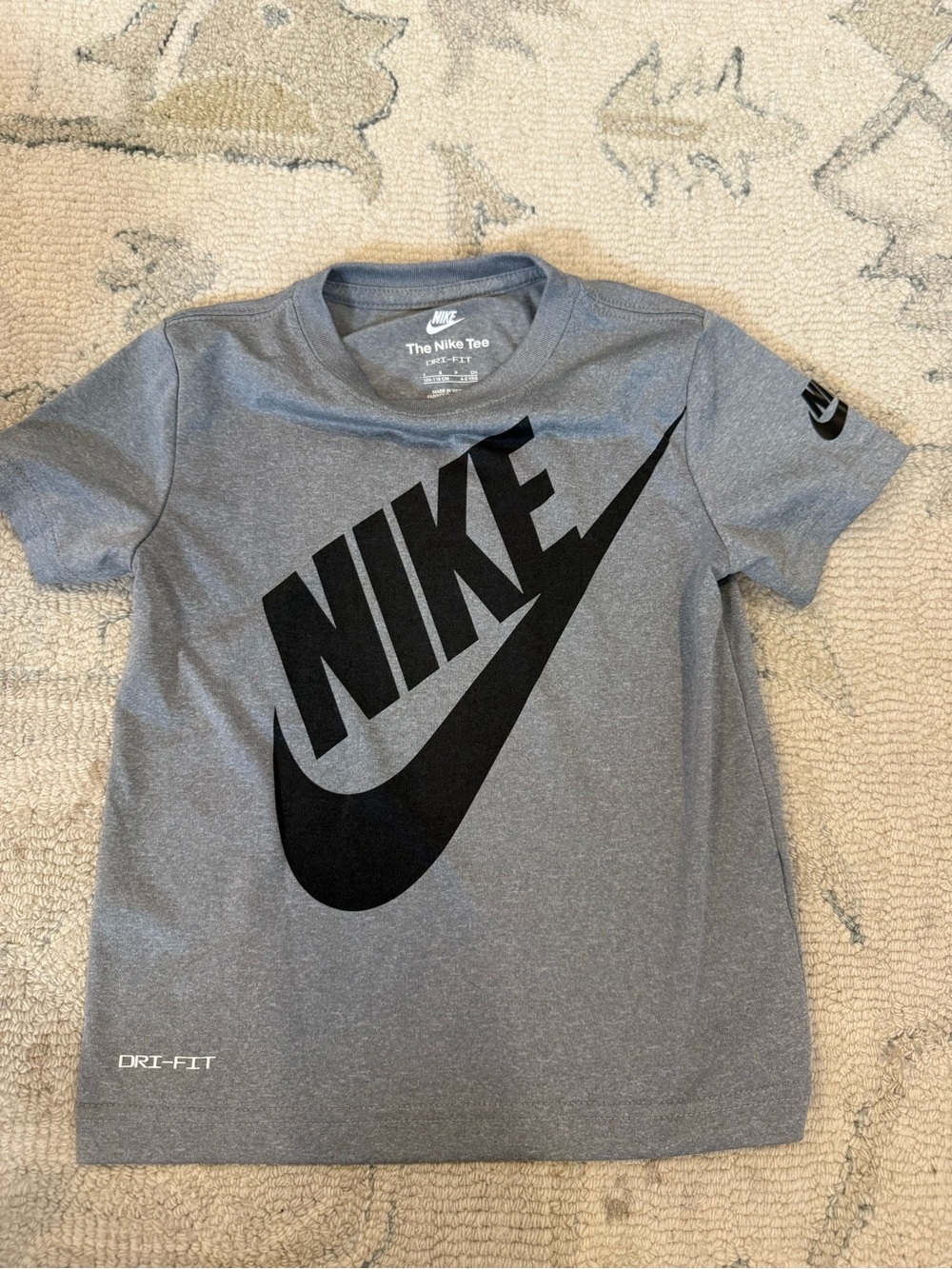 Nike Gray Short Sleeve Tee with Black Swoosh Logo